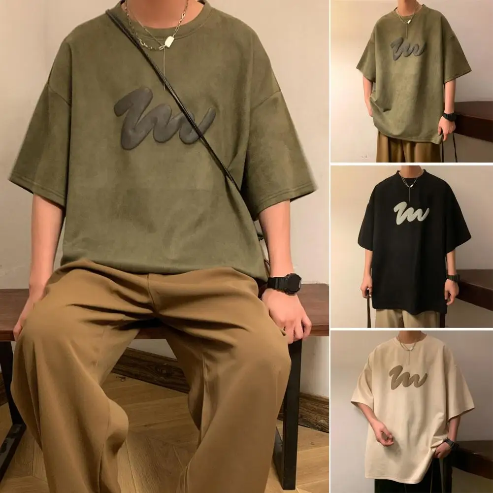 Футболка мужская с коротким рукавом повседневный топ круглым вырезом стильная