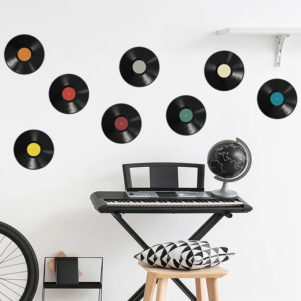 

8 Pcs Vinyl Record Decoration Music Bedroom Prom Vintage Wall Records Home Decorations Sign