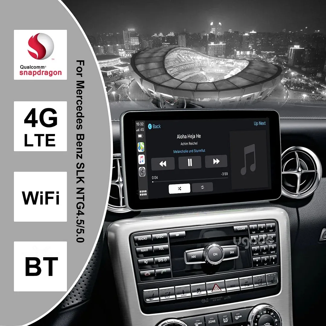 Фото Ugode 8,4-дюймовый автомобильный радиоприемник для Mercedes Benz SLK SLC R172 SL R231 GLE CarPlay Android Auto Мультимедийный плеер Экран головного устройства Дисплей №4