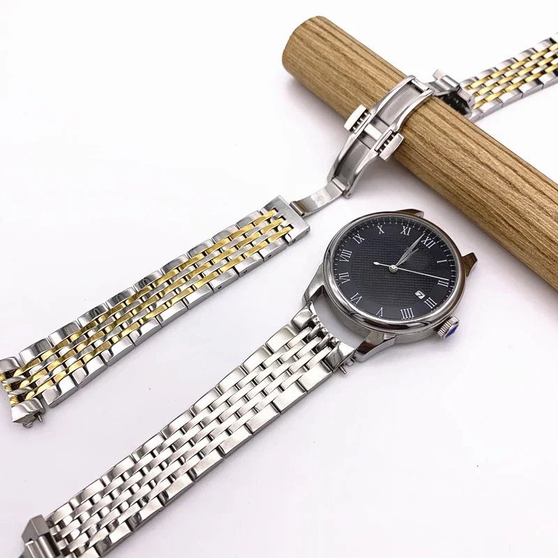 

Watch Accessories Strap FOR TISSOT LE LOCLE T41 T006 Classic Watch Band Solid Steel Double Safety Buckle Bracelet 19/20MM