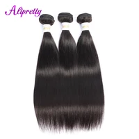 Alipretty Bone Straight Brazilian Human Hair Weave Bundles 10-28inch Natural Color Remy Extensions 1/3/4 pieces For Choose