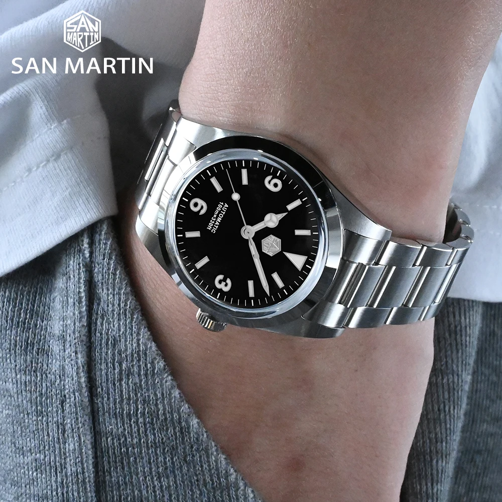 San Martin męski luksusowy zegarek 36mm 369 Dial odkryj serię wspinaczki moda pary Sport zegarek Unisex automatyczny mechaniczny 10Bar 3 San Martin męski luksusowy zegarek 36mm 369 Dial odkryj serię wspinaczki moda pary Sport zegarek Unisex automatyczny mechaniczny 10Bar 3