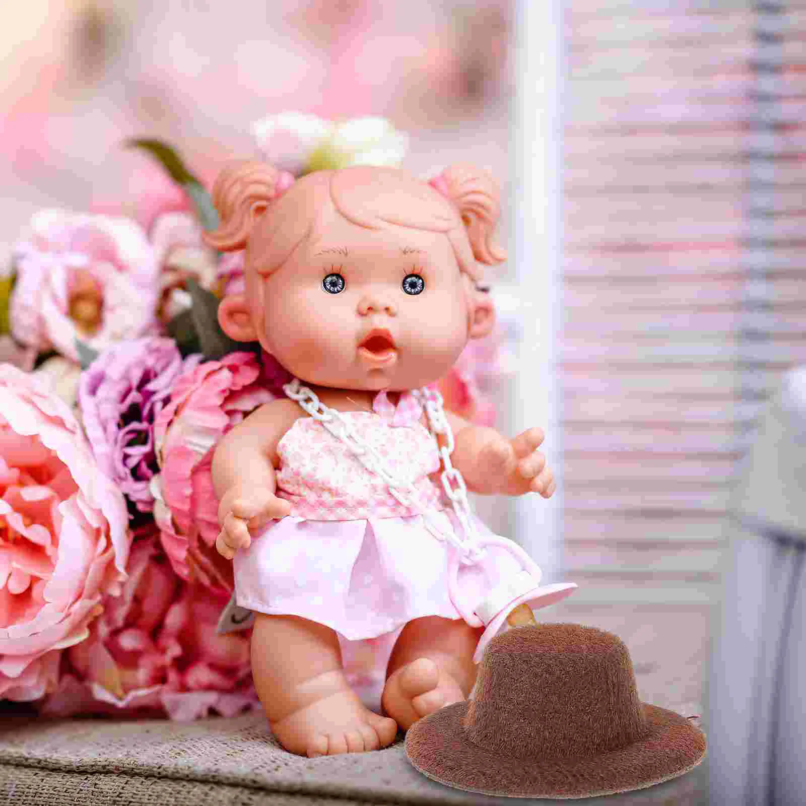 

20 Pcs Mini Hat Toys Girls Tiny Jazz Hats Crafts Decorate Dollhouse Accessories Cloth Child Fabric