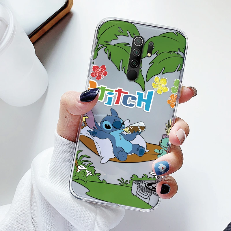 Задняя крышка для Redmi 9 Роскошный прозрачный чехол телефона Лило и Стич