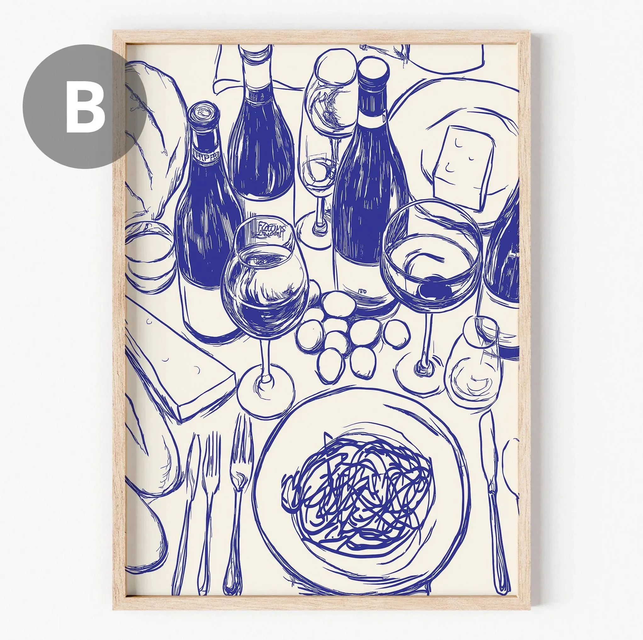 

Художественный постер "Еда и вино"