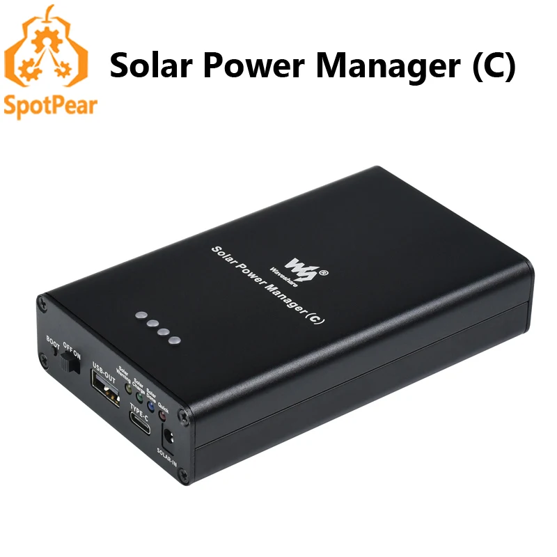 Менеджер солнечной энергии (C) поддерживает 3 батарей 18650 (не входит в комплект)