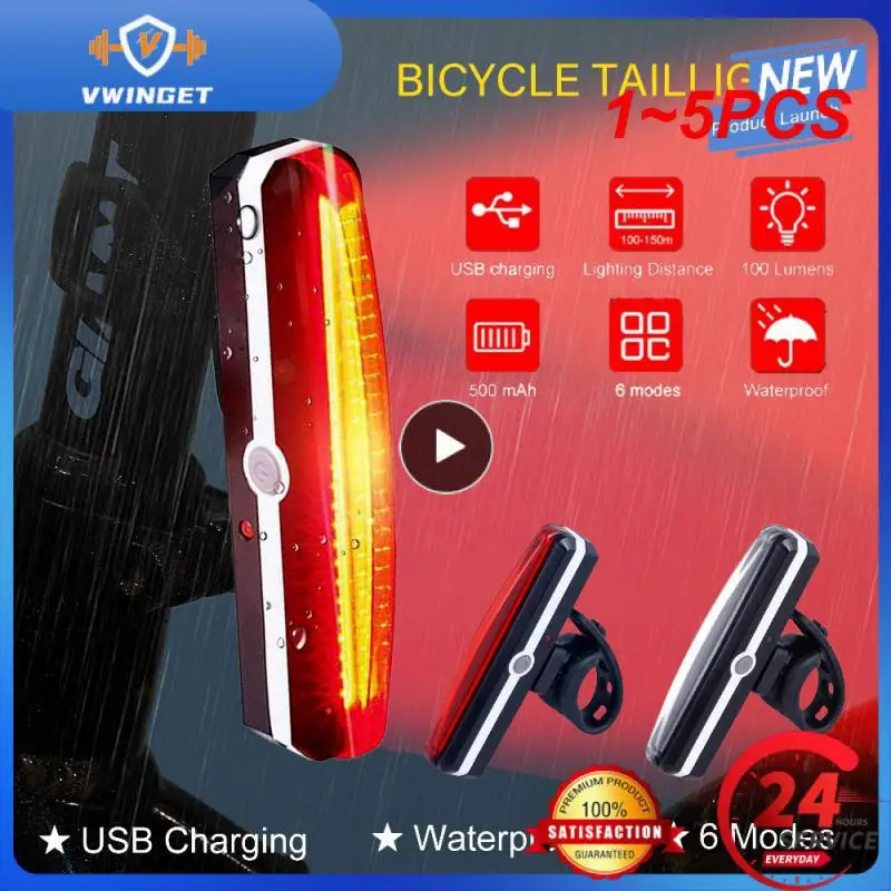 

1~5PCS Bicycle Rear Light 300 Lumen USB Rechargeable Waterproof MTB Bike Taillight Ciclismo Luz Trasera Bicicleta Bicycle