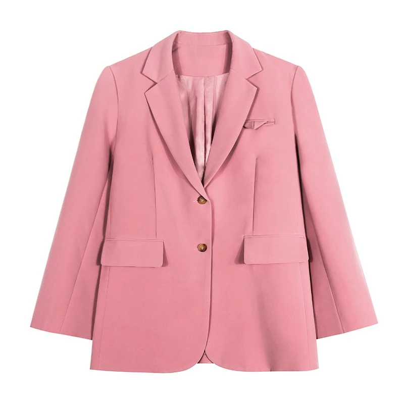 Осенний розовый пиджак Qiujie ранняя весна женский дизайн новый костюм короткая