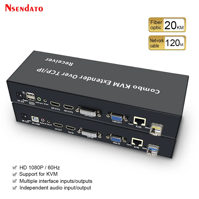 Квм-удлинитель HDMI, DVI, VGA, USB, RJ45, 120 м