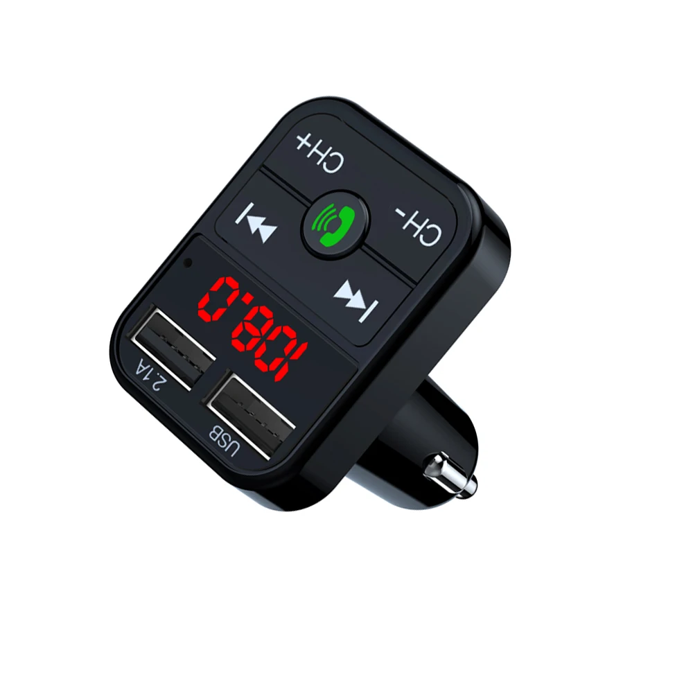 

Car Bluetooth FM Transmitter Wireless 5.0 Handsfree Audio Receiver Auto MP3 Player 2.1A Dual USB Fast Charger Car Kit