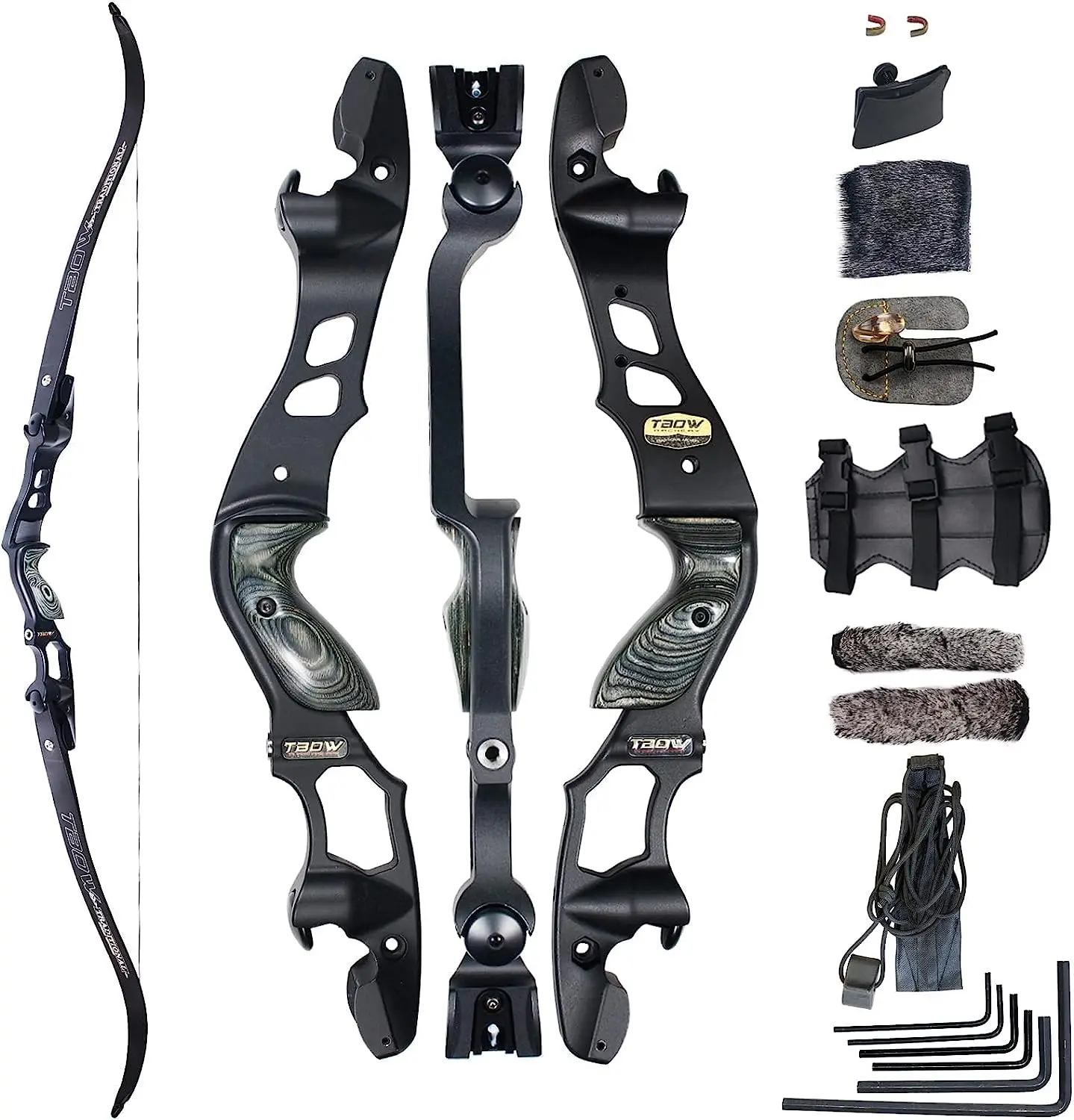 Рекурсивный лук TBOW 62 дюйма ILF с наконечниками Gordon 30-60 фунтов для соревнований по