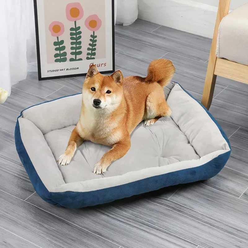 

Large Bed for Dog Cat Mat Pet Square Plush Kennel for Small Medium Dogs Cushion Calming Pet Pets Supplies Accessories FEP-100