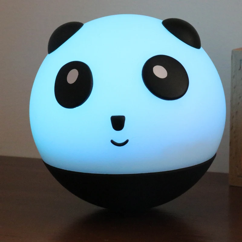 Factory Wholesale Led Kids Cute Animal Panda Soft Silicon Touch Lighting Night Light Rechargeable