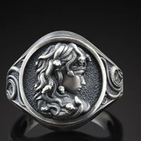 new silver color ancient greece snake hair banshee medusa rings for men retro fashion jewelry geometric finger ring party gift