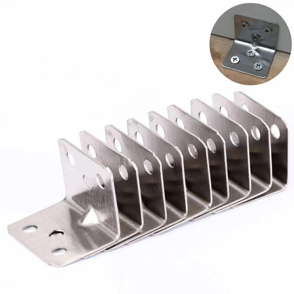10 Шт. L-образные Угловые Кронштейны 1 42 X 06 Дюйма Деревянные Опоры Нержавеющая