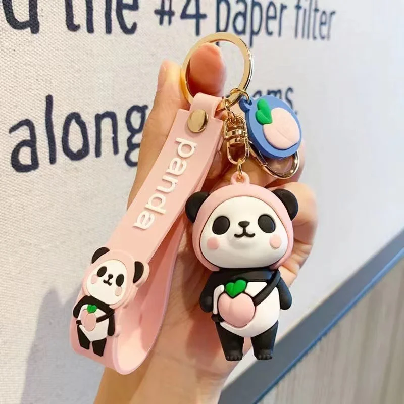 

Cute Cartoon Panda Key Buckle Chain for Women Men Silicone Pendant Fashion Jewelry Accessories Girls Anniversary Birthday Gift