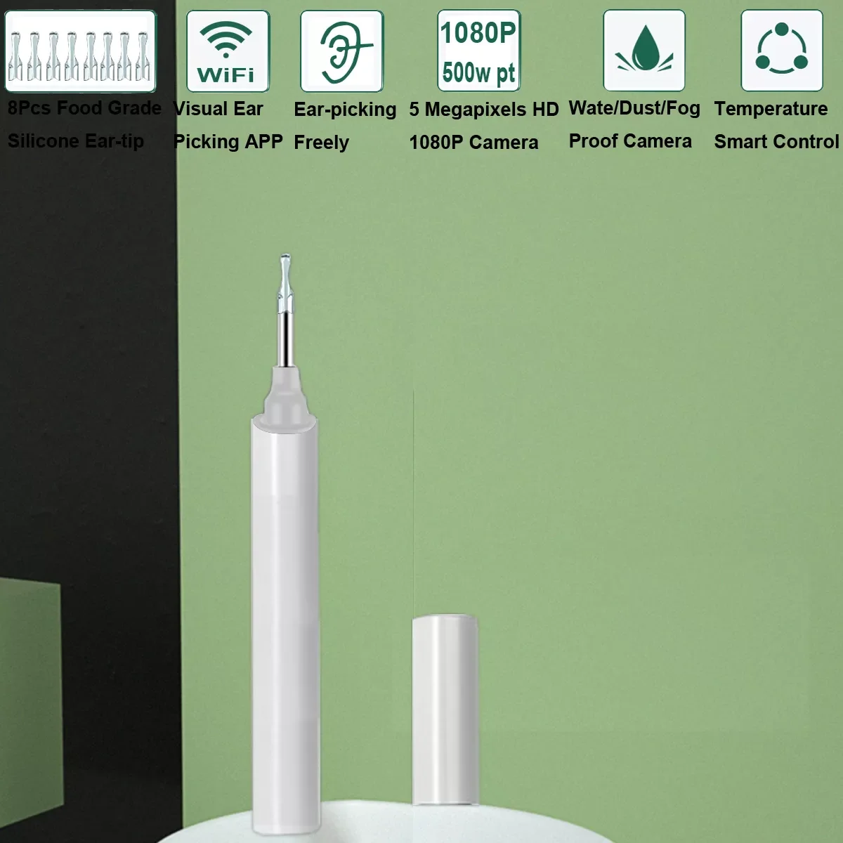 

Беспроводной Эндоскоп для чистки ушей, портативный Wi-Fi мини-камера, устройство для сбора ушей для взрослых и детей, Android iOS, визуальный отоско...