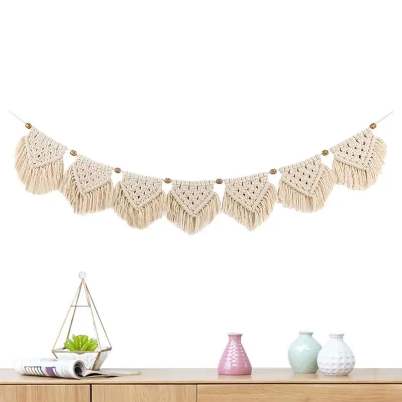 

Wall Macrame Wall Hanging Christmas Decoration Woven Aesthetic Wooden Stick Hand-Woven For Apartment Living Room Bedroom Balcony