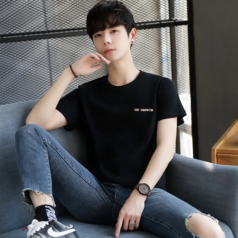 Футболка мужская с круглым вырезом и коротким рукавом из 2022 хлопка |