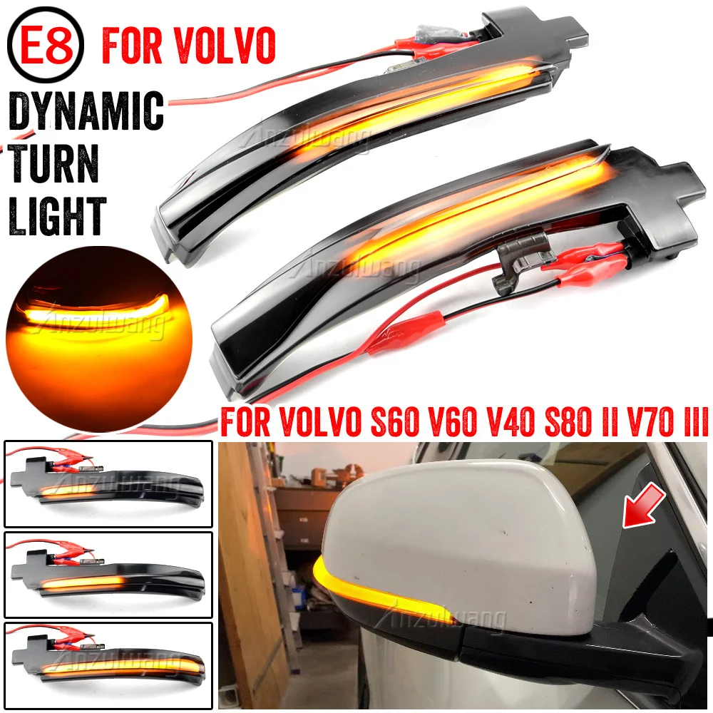 

LED Dynamic Turn Signal Light For Volvo V40 CC II V60 S60 2011-2018 S80 V70 III Side Mirror Sequential Blinker Indicator Lamp