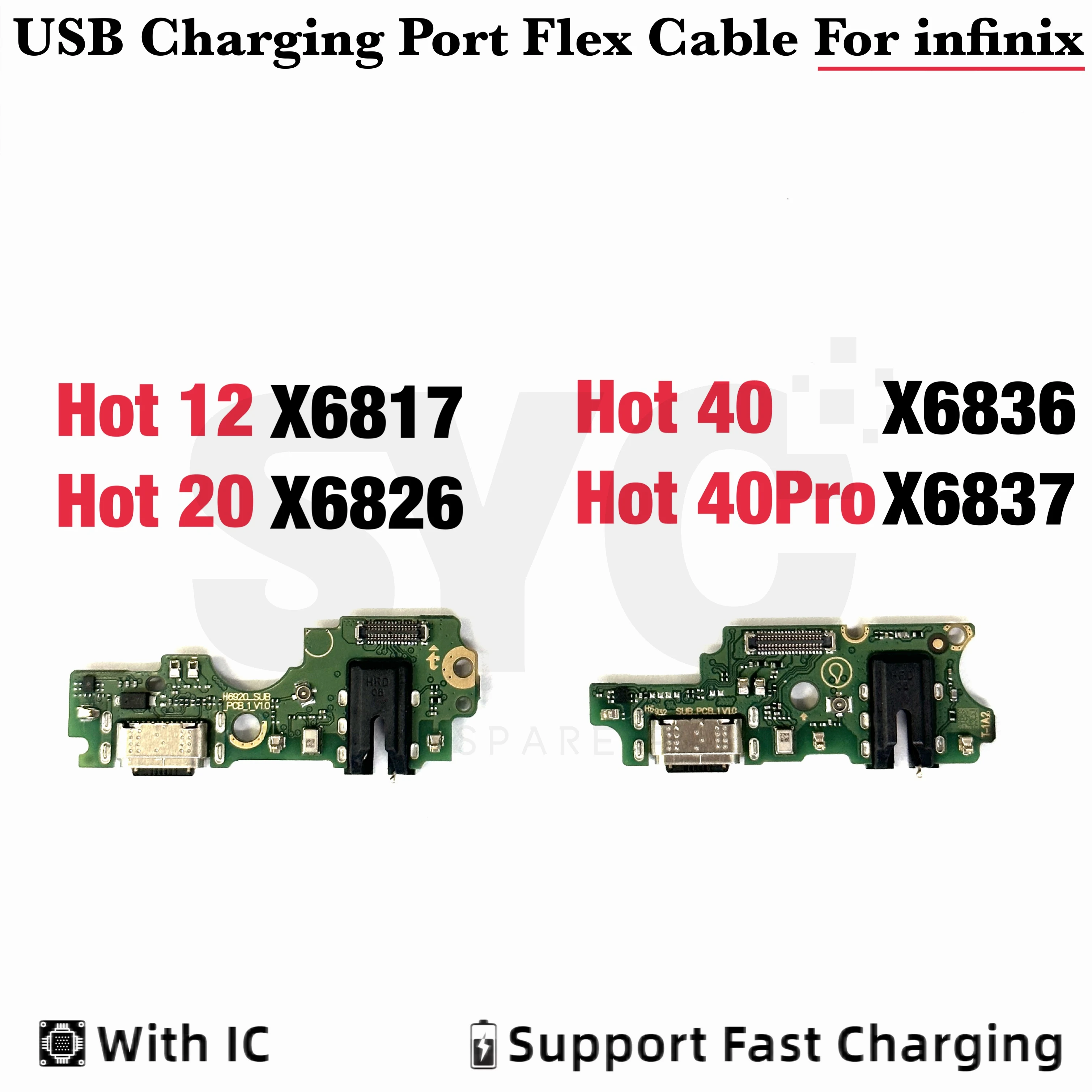 Хорошее качество для Infinix Hot 12 X6817 20 X6826 40 Pro X6836 X6837 USB-порт зарядки док-станция