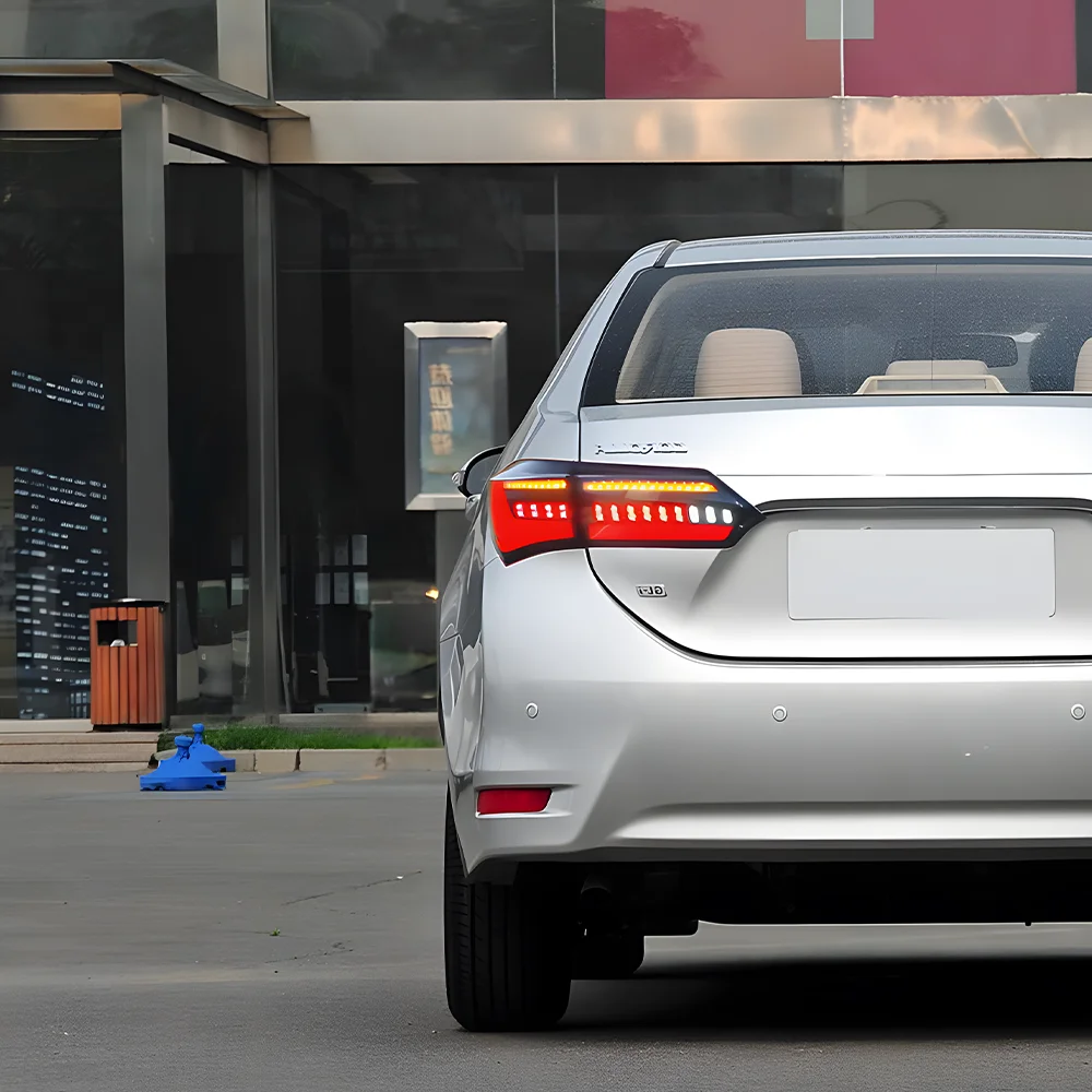 Фото Для Toyota Corolla 2014-2017 автоматические задние фонари, обновленный динамический мигающий сигнальный светильник, аксессуары, светодиодные автомобильные задние фонари в сборе №1