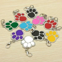 pet id tag stainless steel 8 color dog tag footprint dogs collar accessory pendant pet supplies dog products