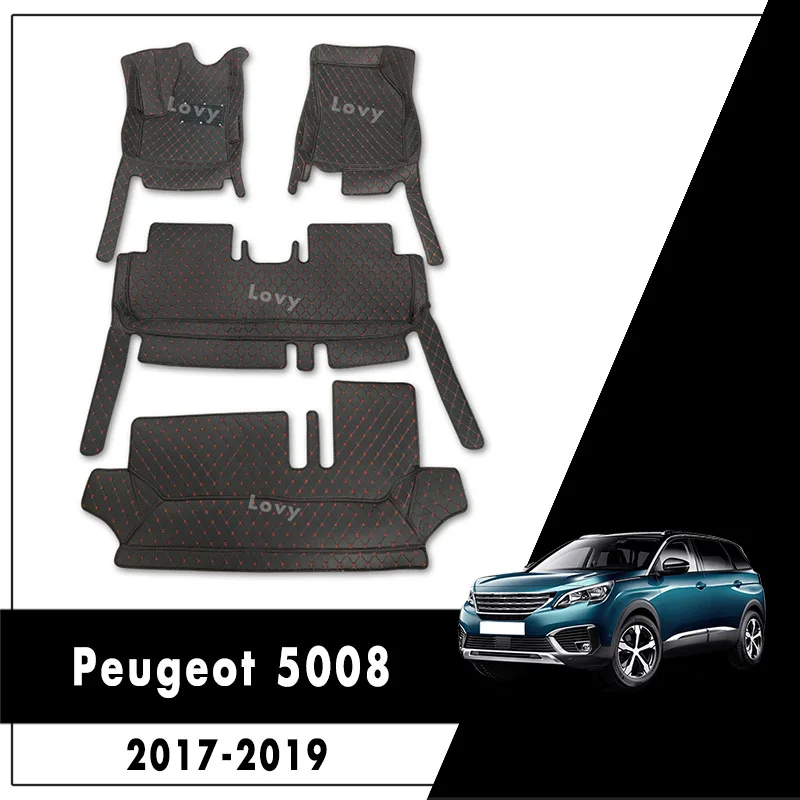

For Peugeot 5008 MK2 2019 2018 2017 (7 seats) Car Floor Mats Rugs Auto Interior Parts Custom Covers Pads Pedals Automobiles