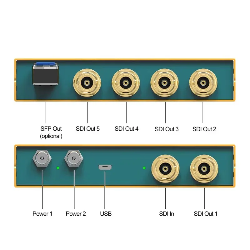 Avmatrix SD1151-12G Один вход на пять выходов 12G-SDI запирающий распределительный усилитель