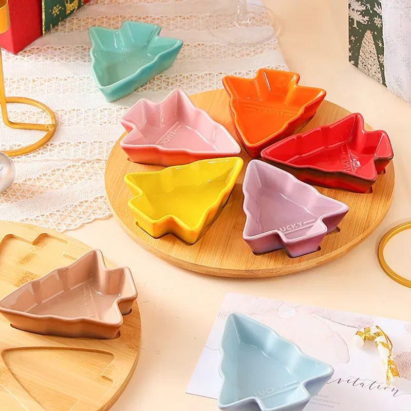 Рождественская елка тарелка с сухофруктами керамическая перегородка для