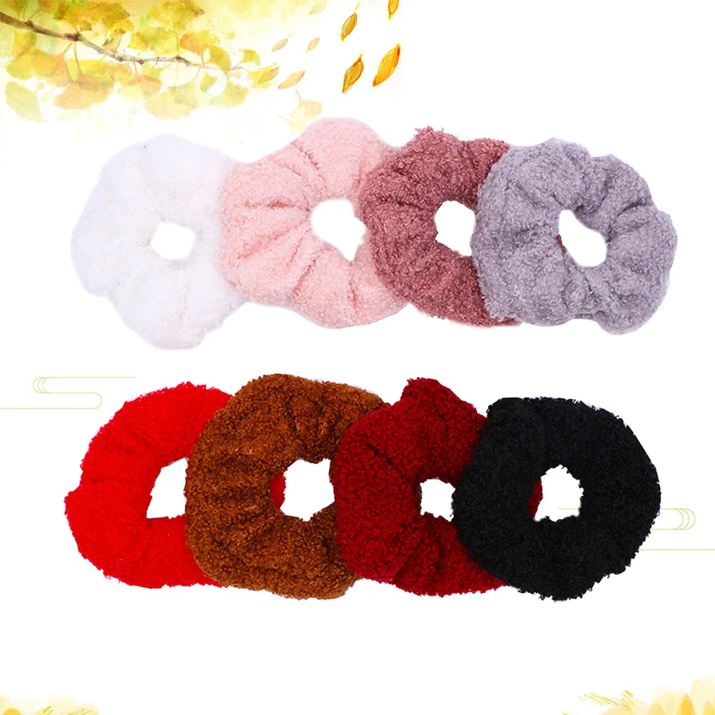 8 шт. эластичные держатели для хвоста резинки волос девочек атласные завязки