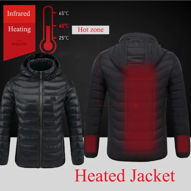 

Women's Usb Heated Jacket Men Winter Warm Body Men's Coat Women's Thermal Clothes Fishing Charging Intelligent Thermal Coat