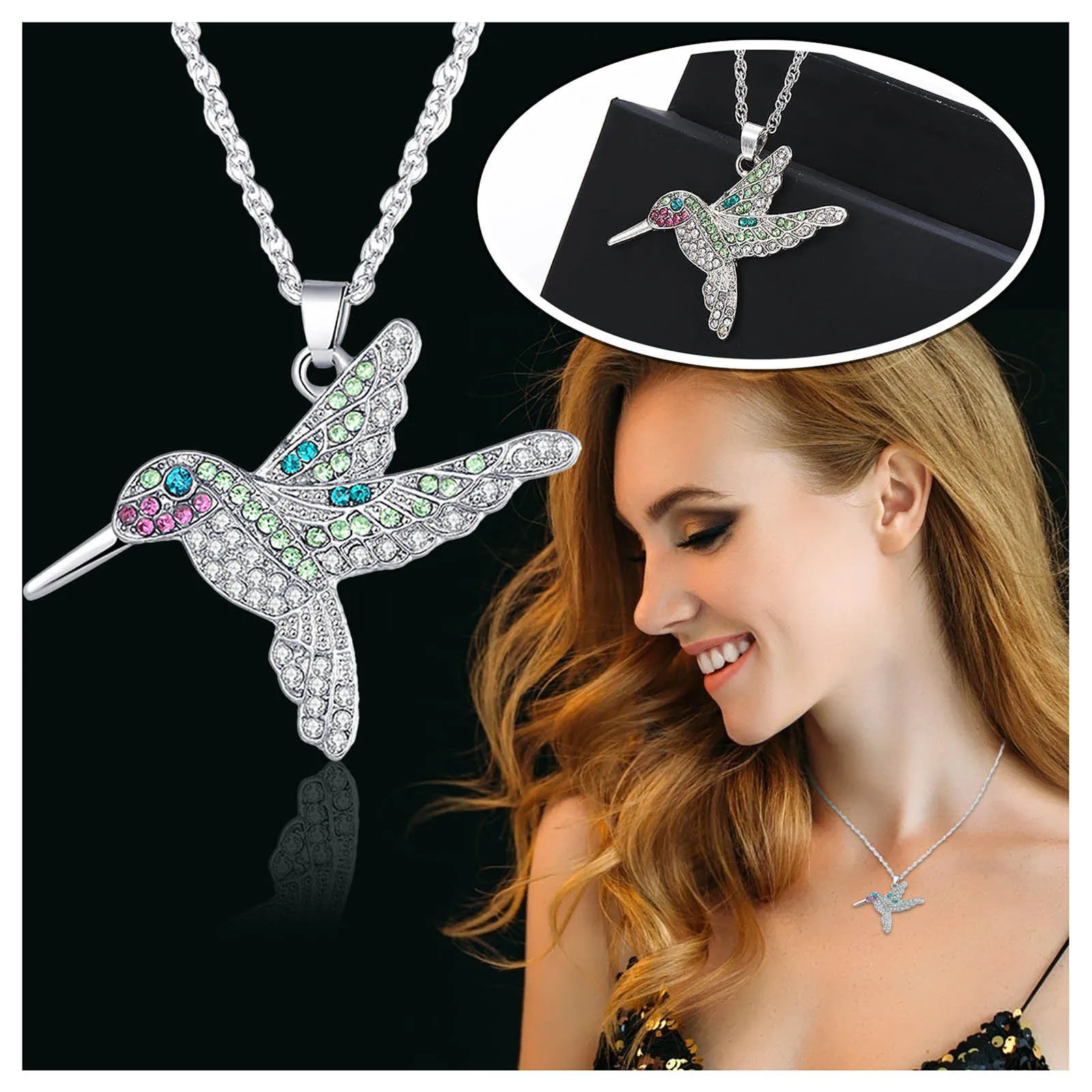 

Diamond Necklace Woman Beating Dazzling Heart Shaped Diamond Pendant Small Diamond Pendant Woman Initial Disc Necklace