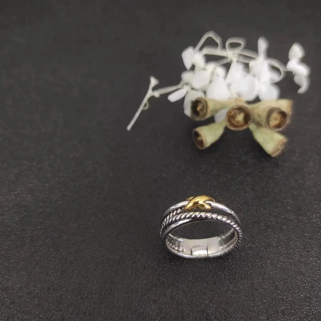 X for Women 1:1 High Quality Station Cable Cross Collection Vintage Ethnic Loop Hoop Pendant Punk Jewelry Band Ring