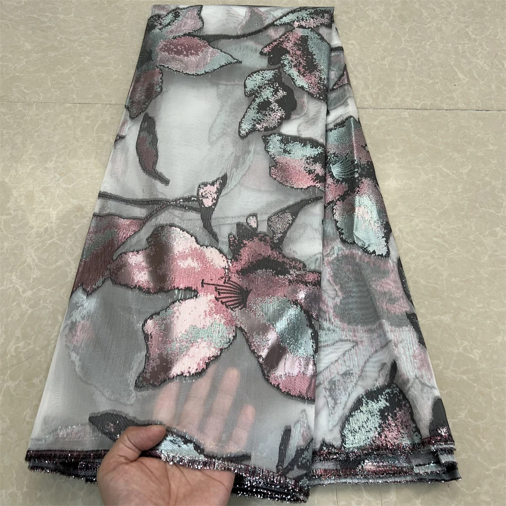 Жаккардовое нигерийское кружевное платье