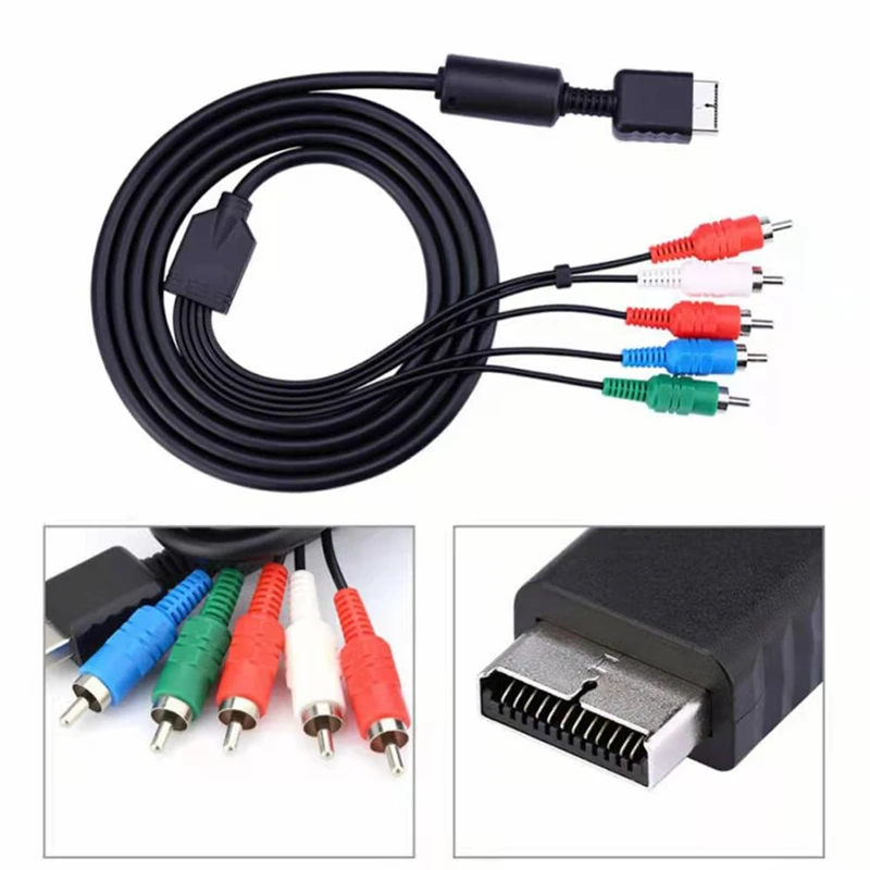 

50pcs 1.8m Multi Component AV cable For Sony PlayStation 2 For PlayStation 3 for PS3 PS2 Games Accessories