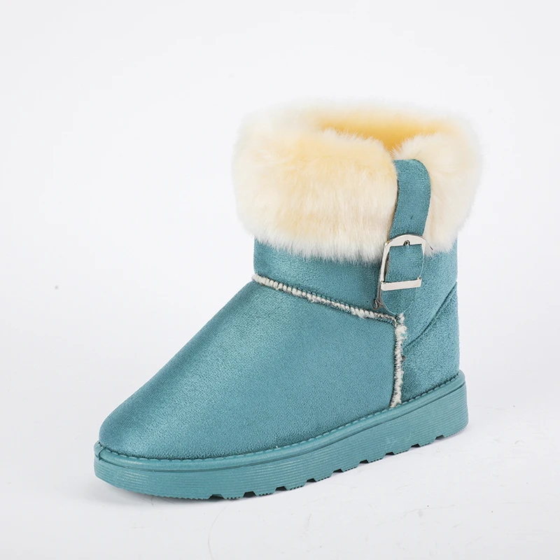 

Ботинки женские зимние с круглым носком, на плоской подошве, 2022 хлопок