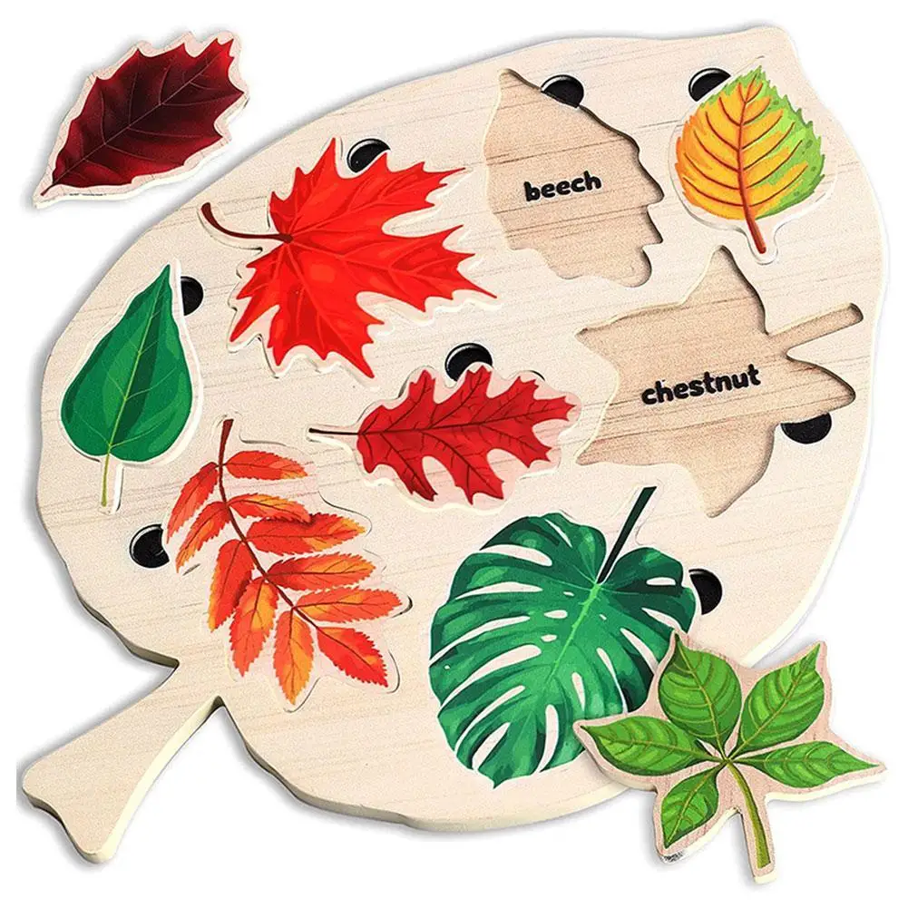 

Kids Toy Wood Puzzle Wooden 3D Puzzle Jigsaw For Children Baby Cartoon Plants Leaf Puzzles Educational Toys 28*37.6CM