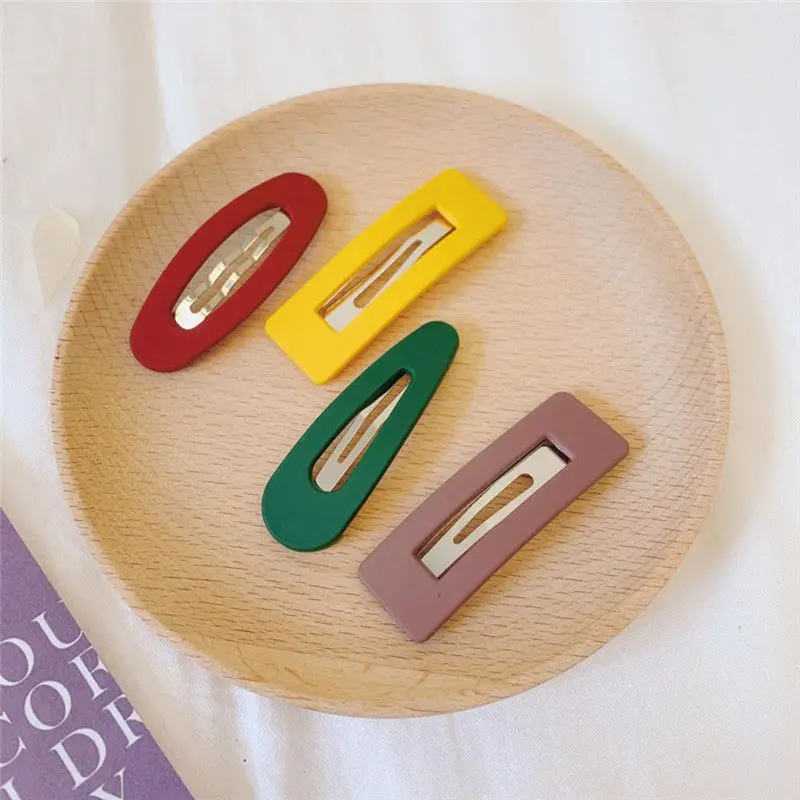 

New Fashion 10PCS/SET Resin Geometric Rectangle Hair Clips Candy Color Waterdrop Hairpins For Women Hair Accessories wholesale