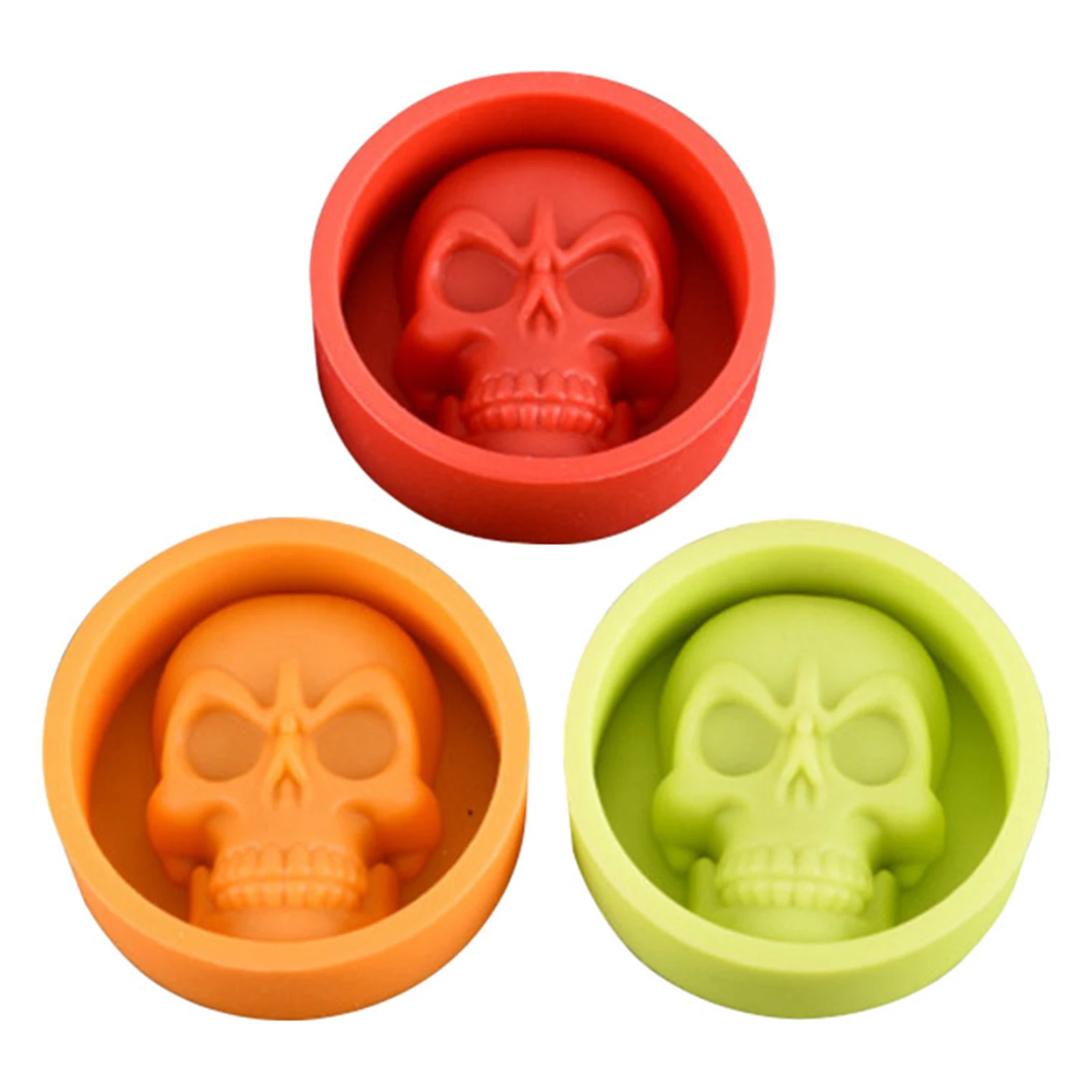 

Skull Cake Mold Halloween Party Supplies DIY Non Stick Silicone Tray for Chocolate Jelly Pudding Donuts Candy Baking Tools