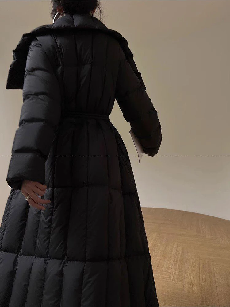 Женские зимние толстые теплые 90 белых утиных пуховых пальто женские длинные