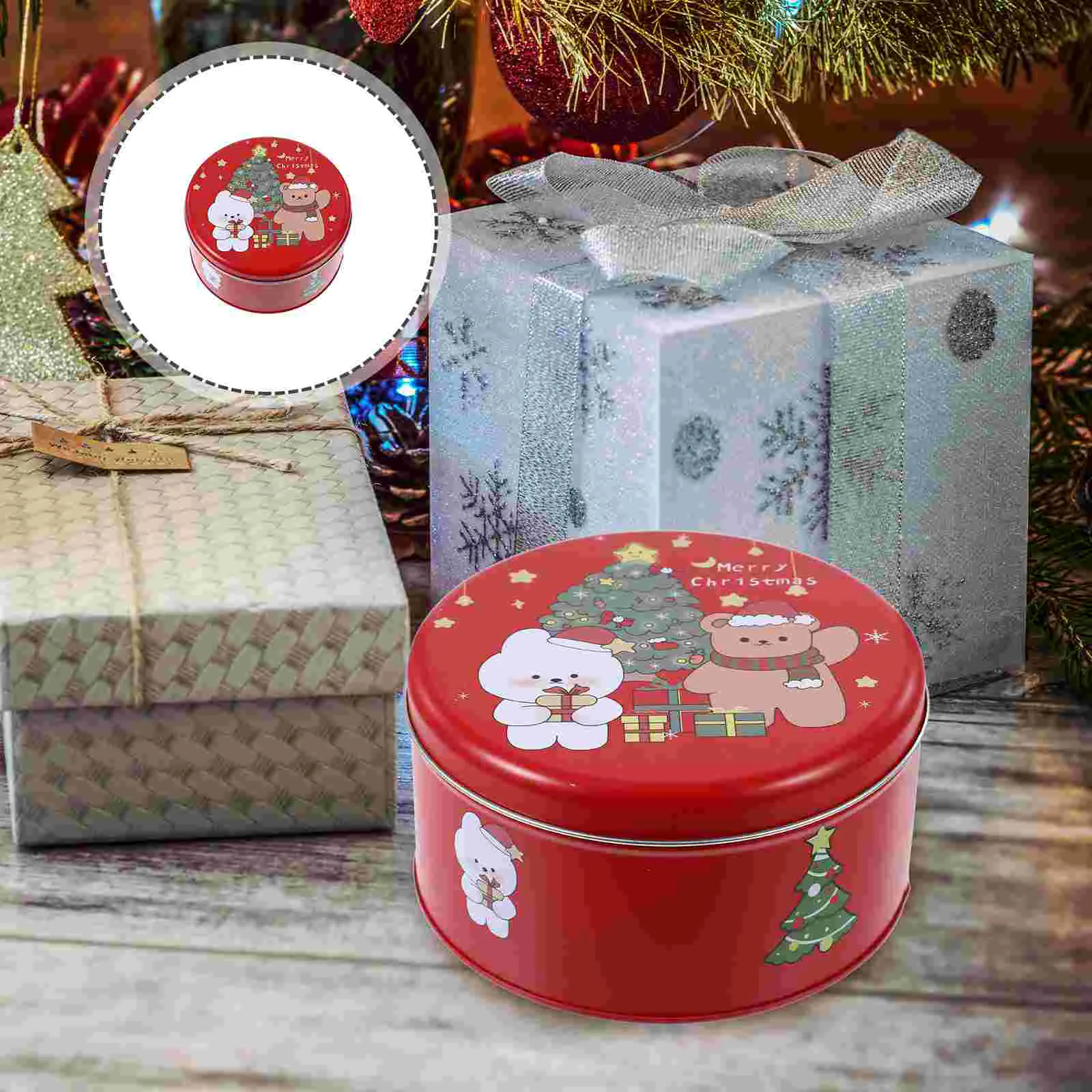 

Christmas Tin Box Cookie Tins With Lids Candy Jar Biscuit Sweet Container Tinplate Supplies
