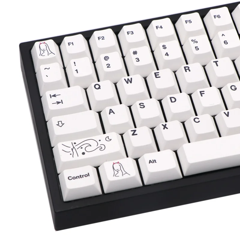 

QINMU чертежная доска, тематические колпачки клавиш, вишневый профиль, набор 135 клавиш, краситель-подлежащая ПБТ колпачки клавиш для проводной USB механической клавиатуры