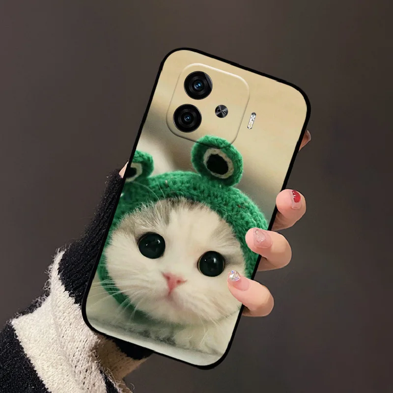 Задняя крышка для Vivo IQOO Z9 Turbo модная черная Мягкая силиконовая задняя из ТПУ