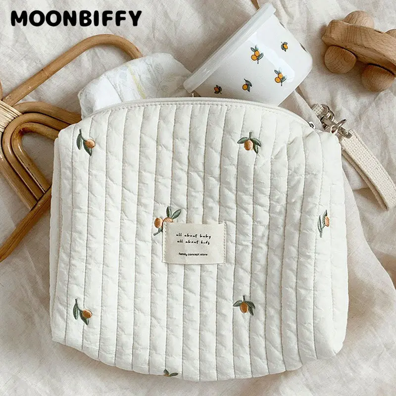 

Baby Accessory Stroller Bag Nappy Organizer Newborn Diaper Bag Mommy Bag Single Shoulder Handbag Zipper Embroidery Bear Mom Bags