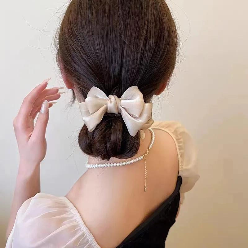 

Fashion Mesh Bow Hair Claw Clips Women Head Grab Clip Summer Hairpin Barrett Hair Accessories for Women Girls Princess Headwear