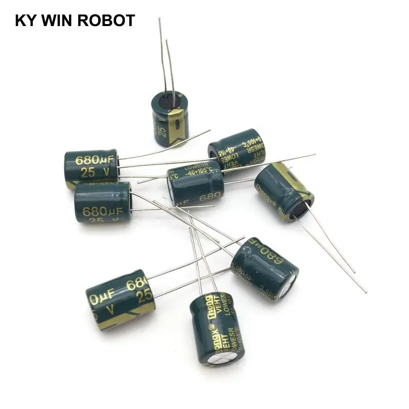 10 шт. Алюминиевый электролитический конденсатор 680 мкФ 25 В 10*13 мм радиальный
