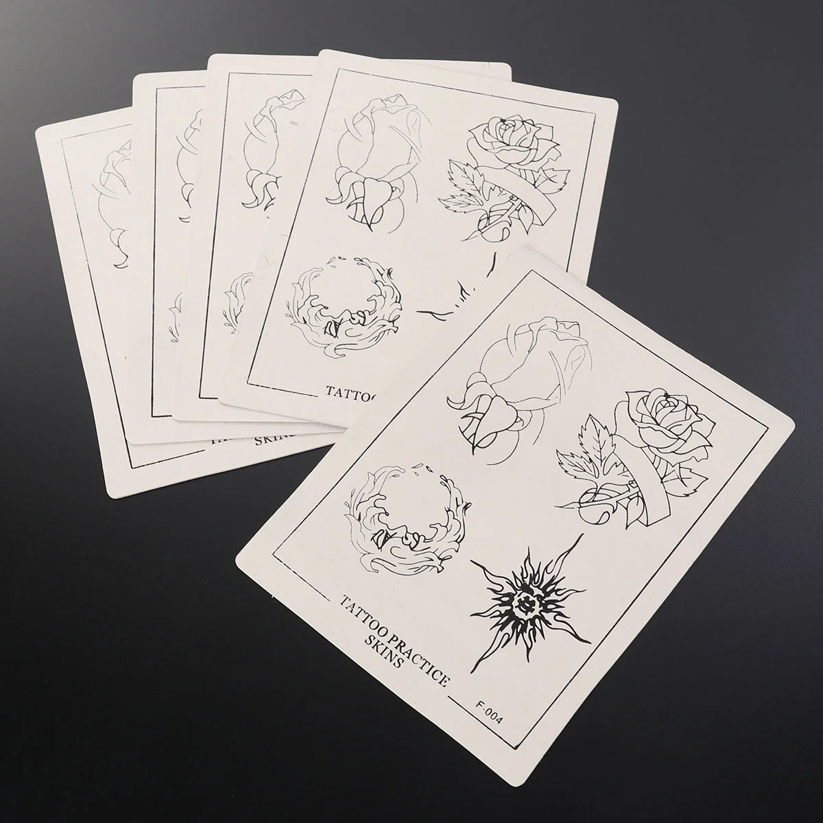 

5pcs Practice Skin Rose Pattern Simulation Silicone Skin for Learning Training