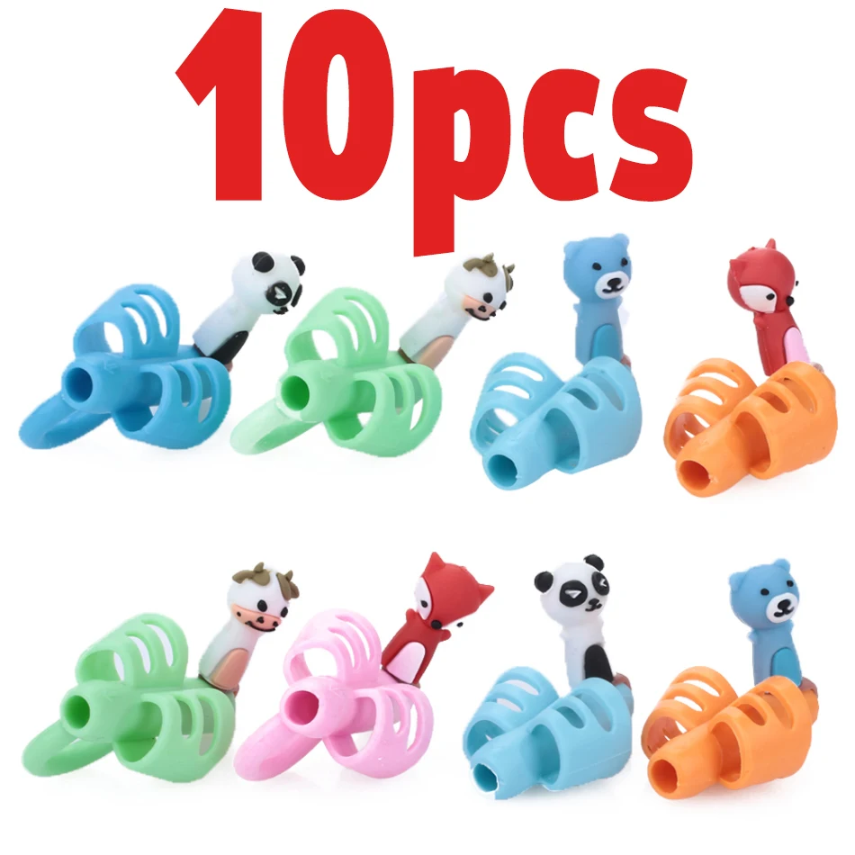 10pcs variety of combinations Correction Postures Grip Pen Holder Students Stationery Holding Practise Tool For Writing Aids