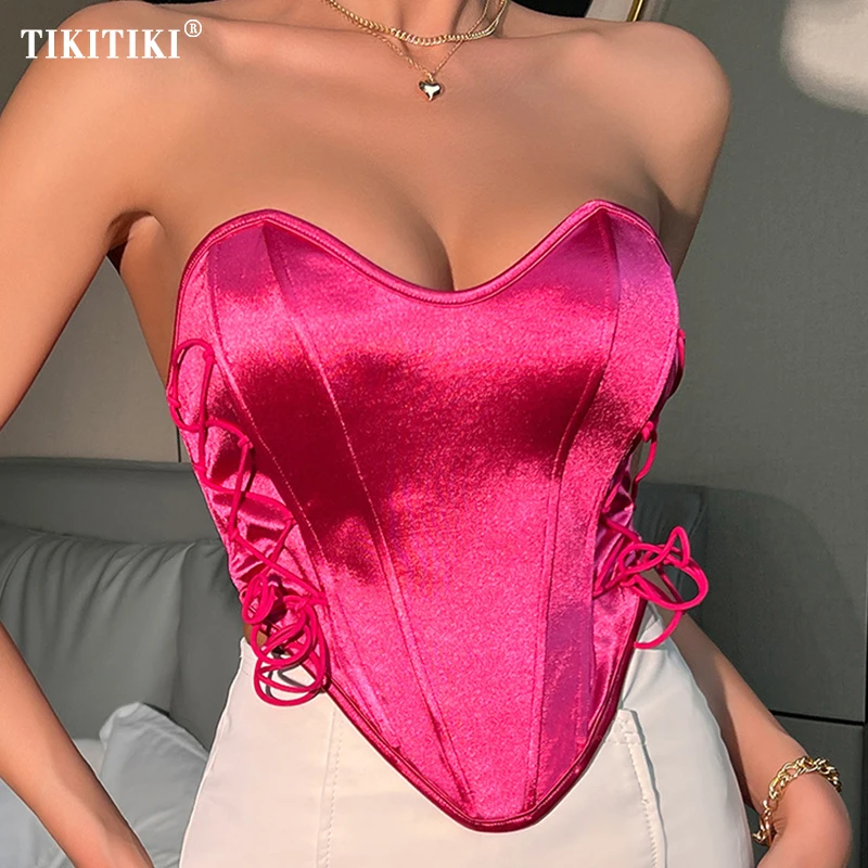 

Sexy Ladies Summer Bustier Crop Top Women Corset Camis Off Shoulder Vest Ropa Mujer Underwear Woman Clothes Clubwear